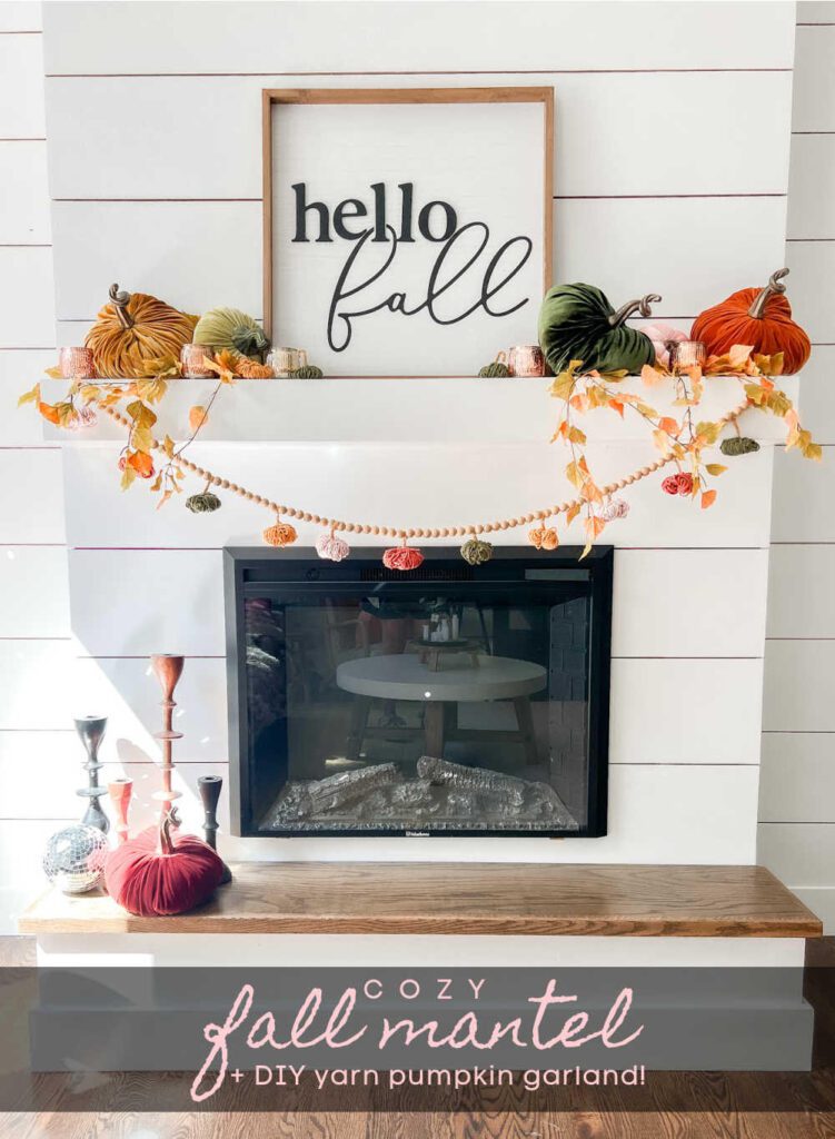 Welcome Home Saturday: Fall Mantel and Pumpkin Garland