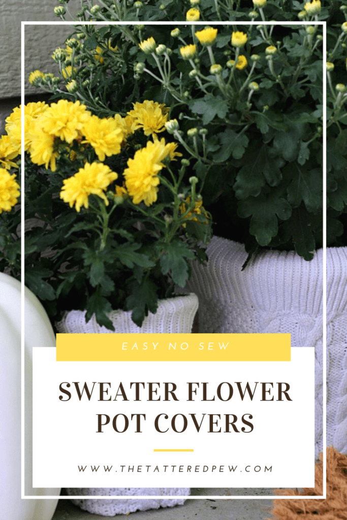 These easy no-sew sweater flower pot covers are a fun and quick project!